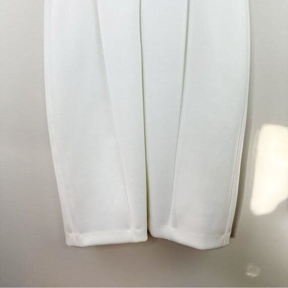 White Cold Shoulder Body Con Calvin Klein Dress Bridal Wedding Guest Prom‎ Sz 8 - Picture 10 of 16